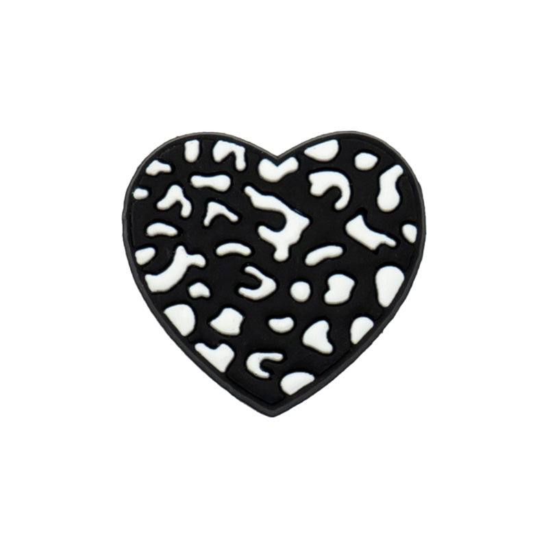 Cow Print Heart Shoe Charm
