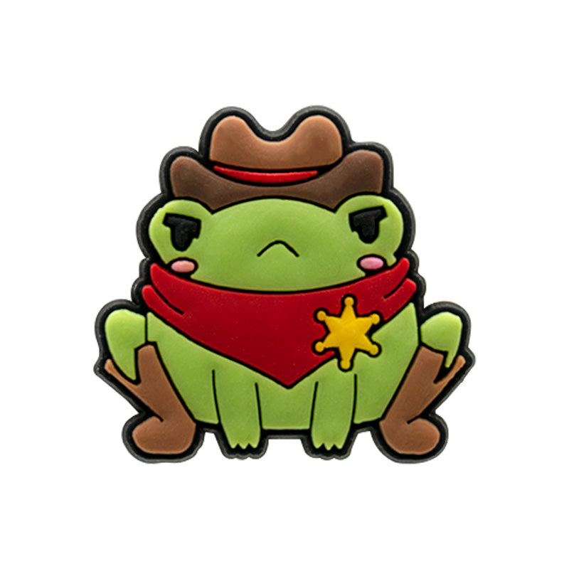 Cowboy Frog Shoe Charm