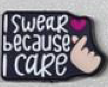 Focal Beads - I Swear because I care Black