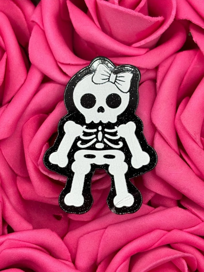 Girly Skeleton Bogg Bag Charm