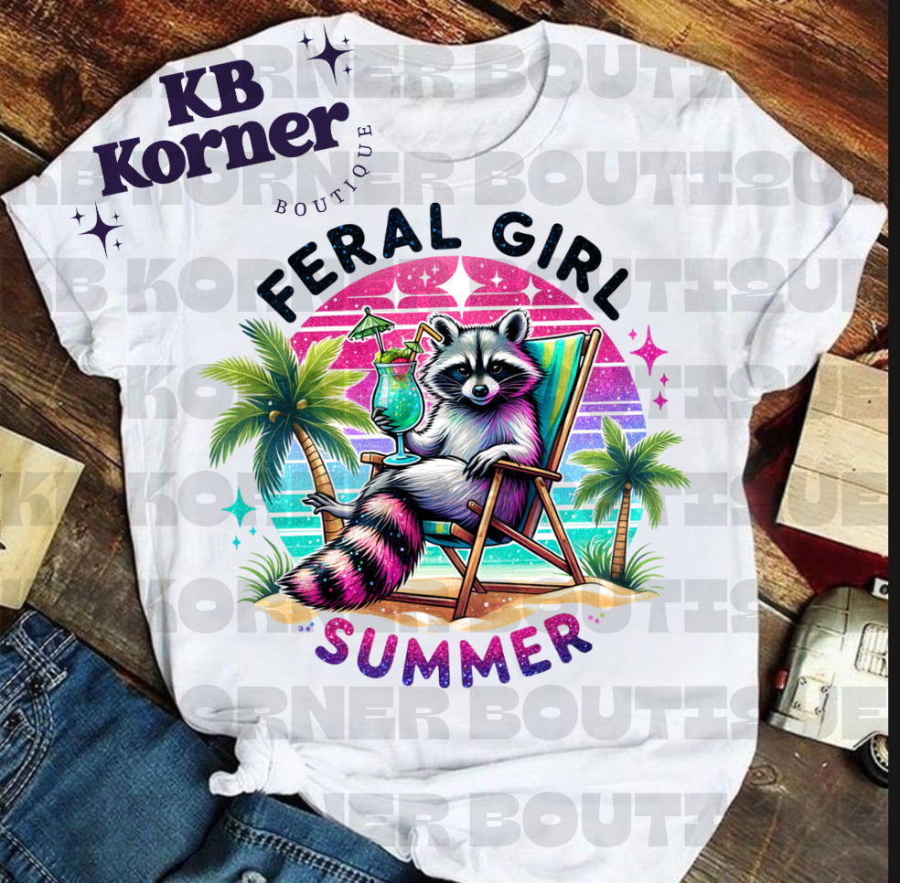 Graphic Tee-Feral Girl Summer