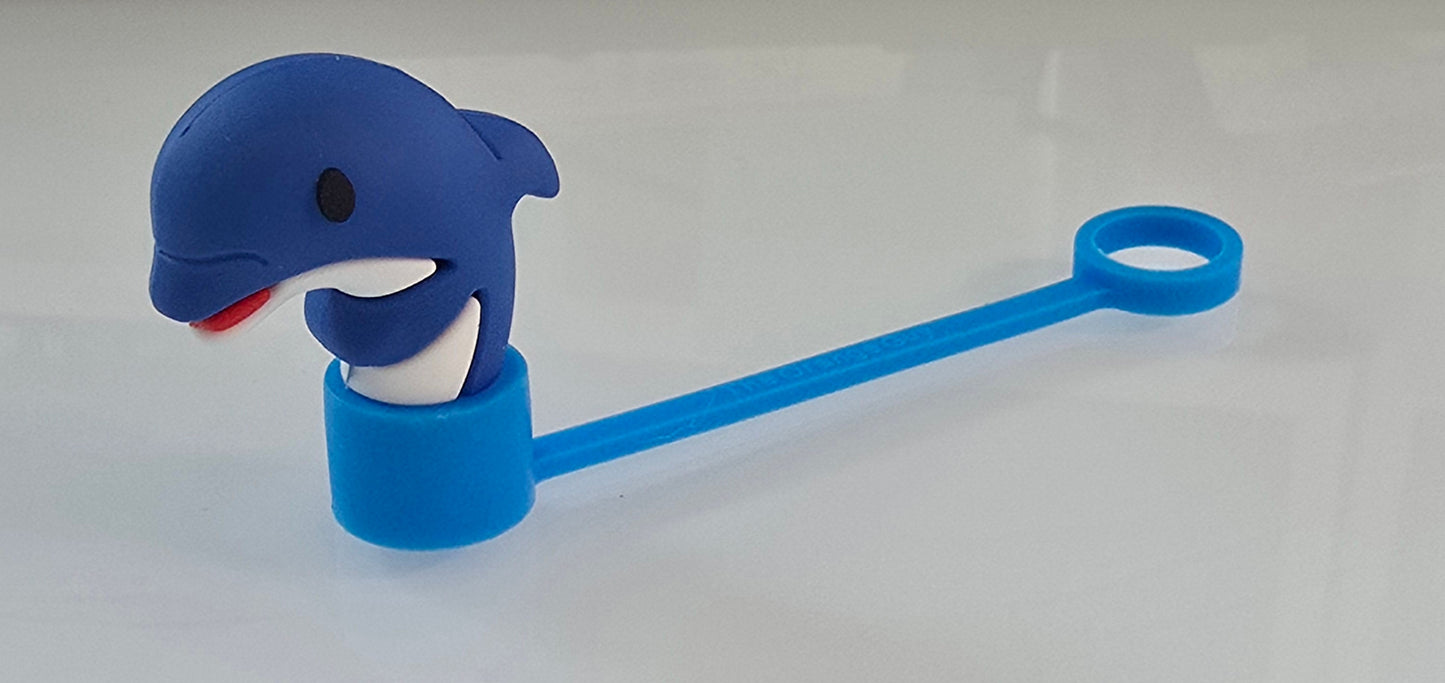 3D Straw Toppers- Dolphin