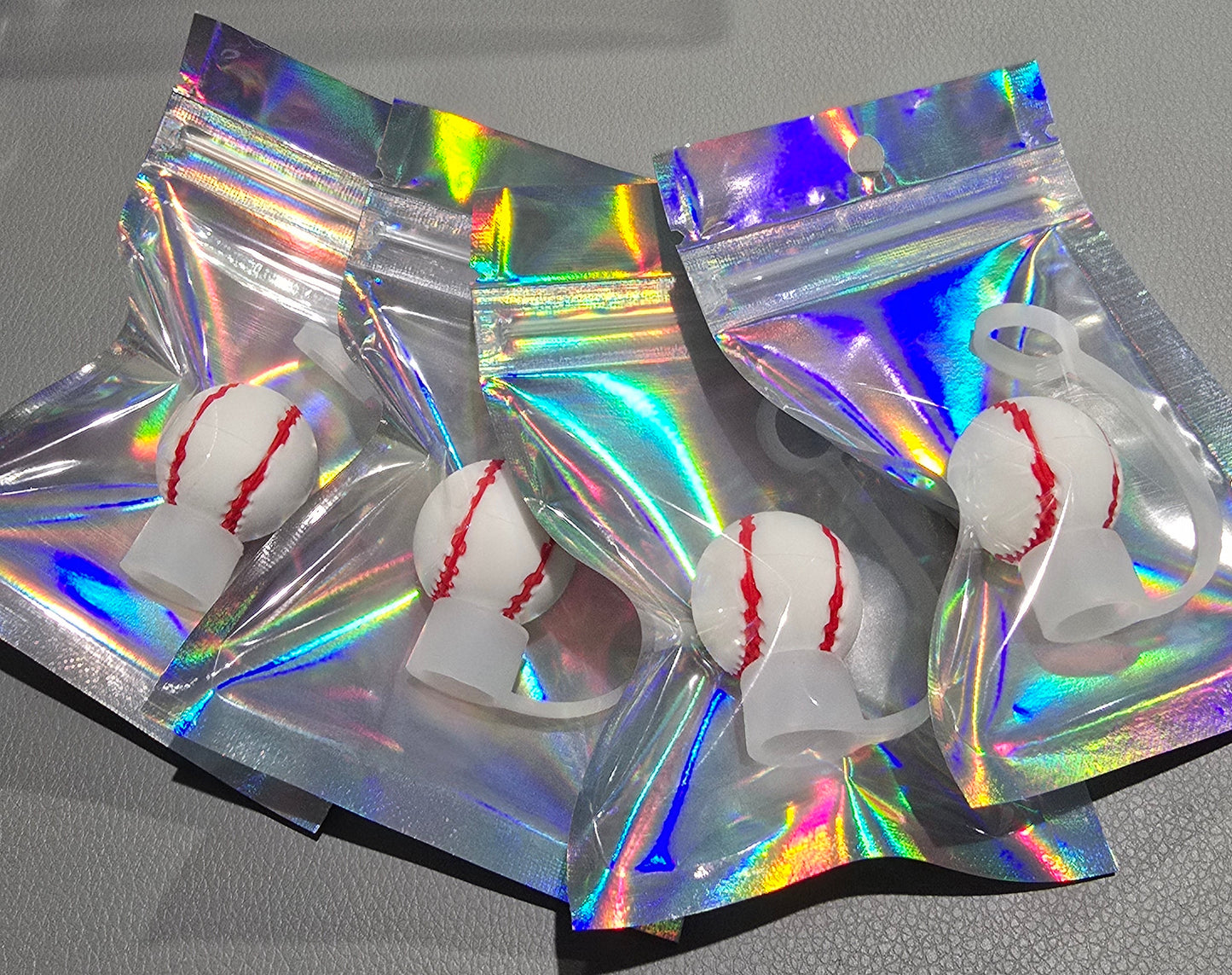 3D Straw Toppers- Baseball
