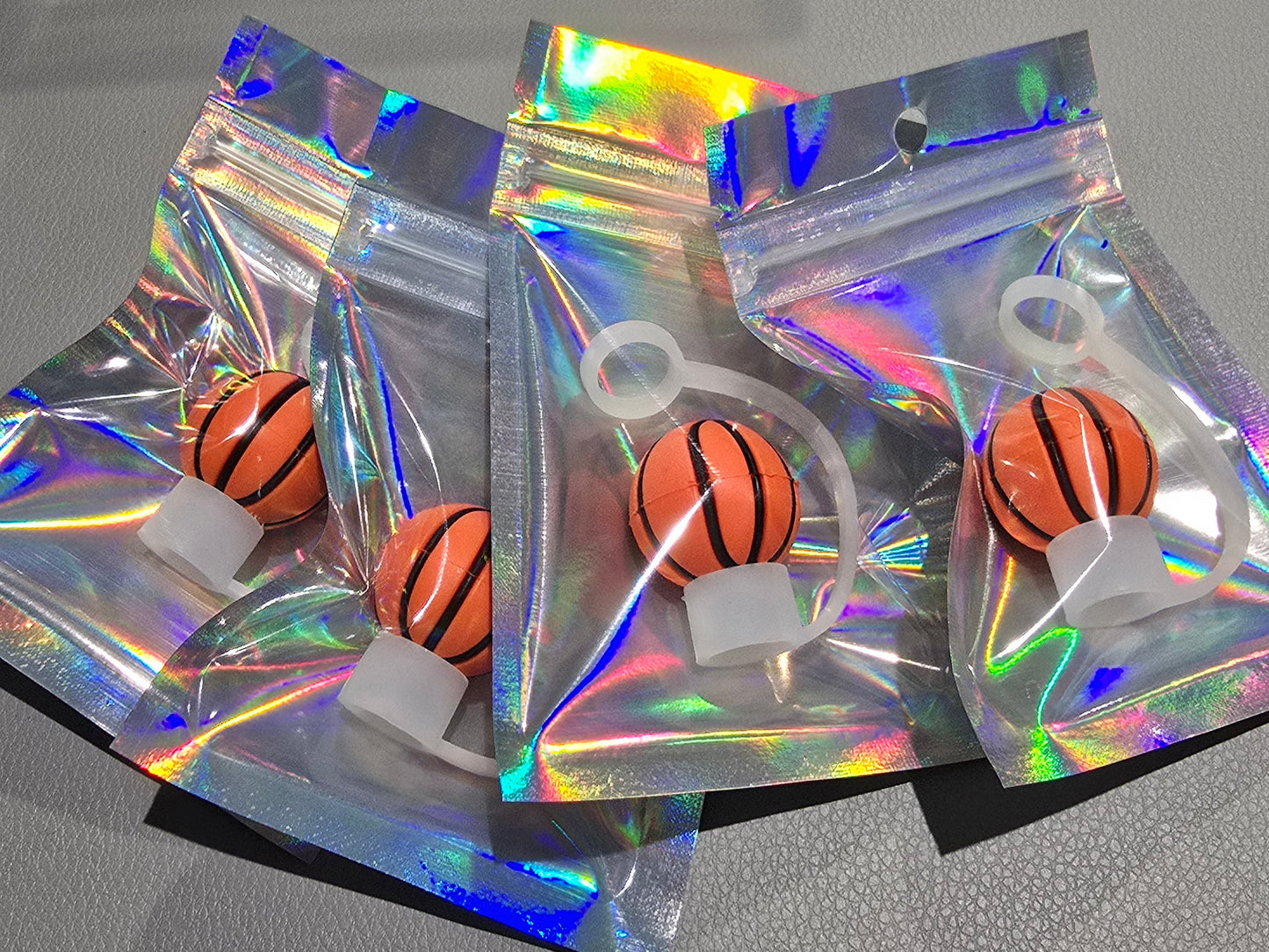 3D Straw Toppers- Basketball š