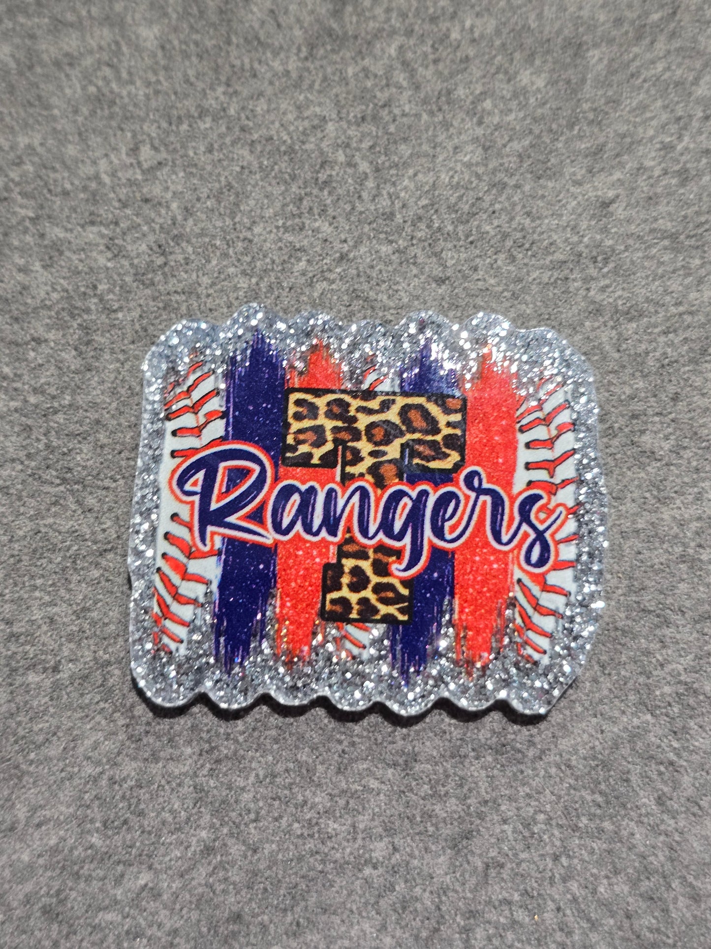 Acrylic Glitter Flatbacks- Rangers