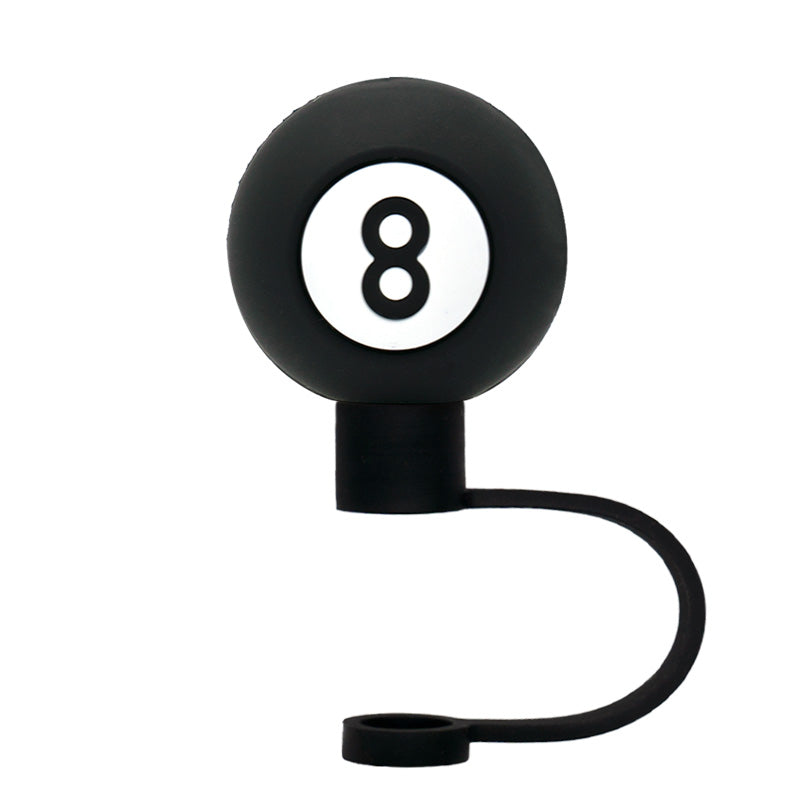 3D Straw Toppers- 8 Ball