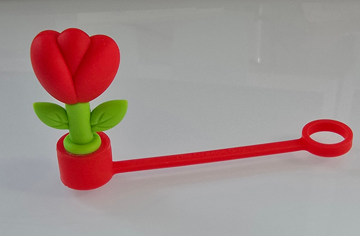 3D Straw Toppers- Red Flower