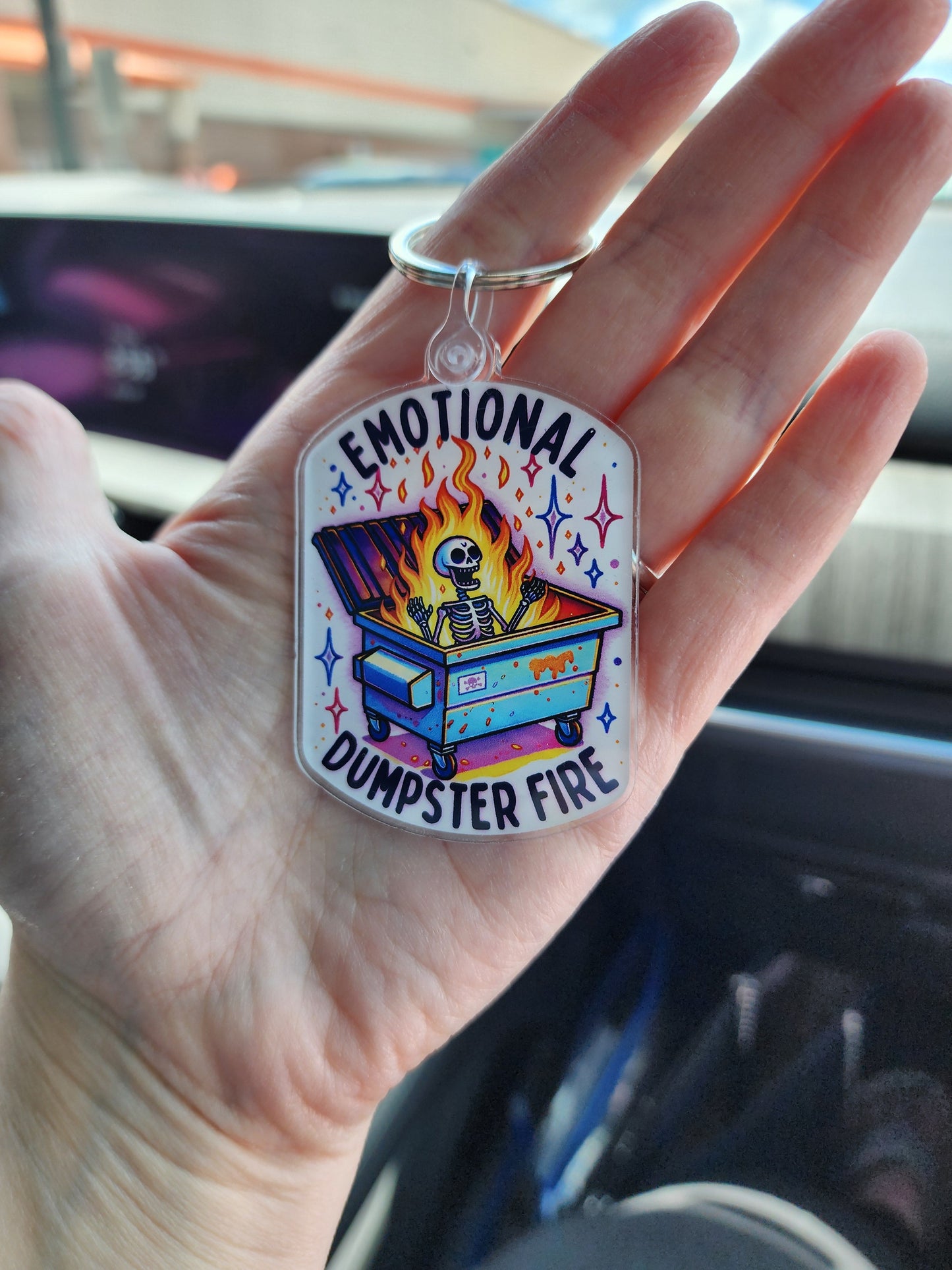Emotional Dumpster Fire Keychain