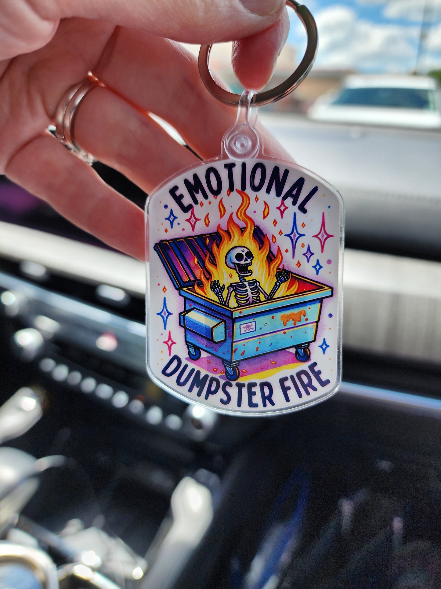 Emotional Dumpster Fire Keychain