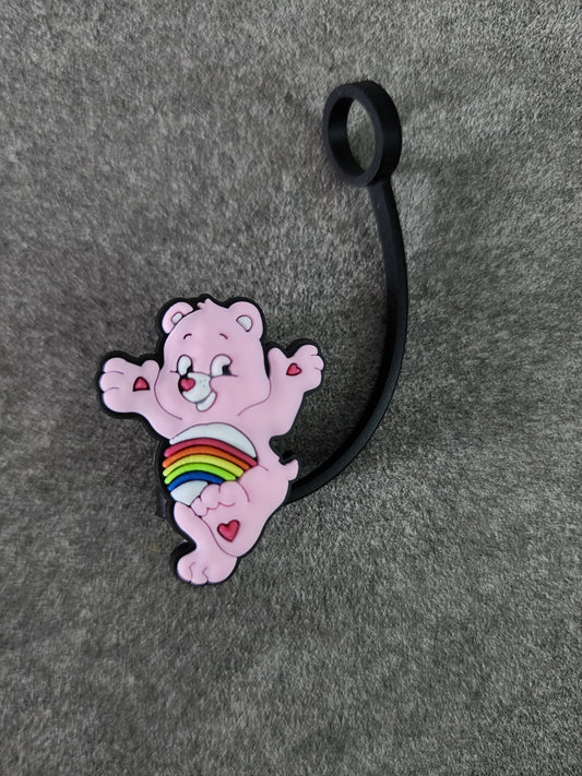 Straw Toppers-Pink Care Bear