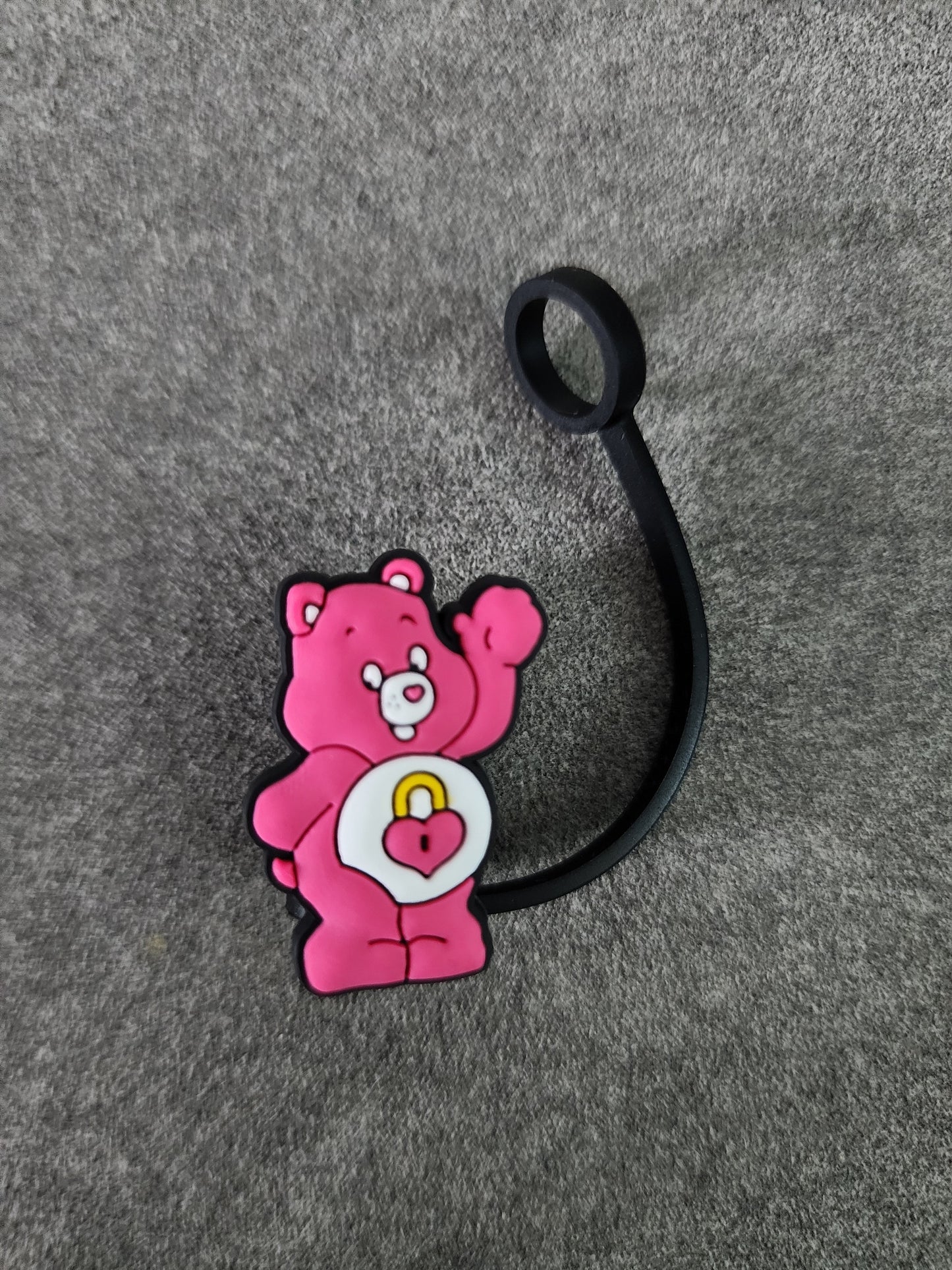 Straw Toppers-Care Bear Hot Pink