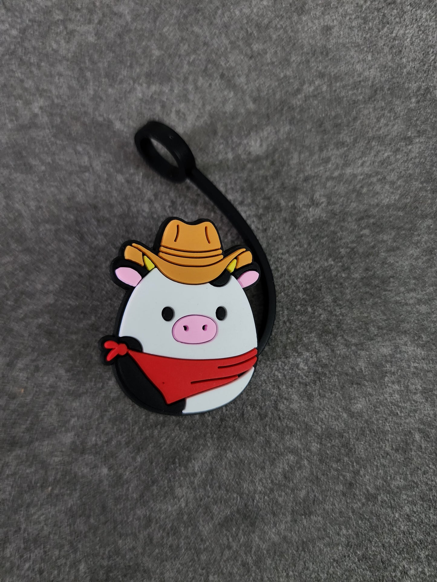 Straw Toppers-Squishmallow Cow Cowboy