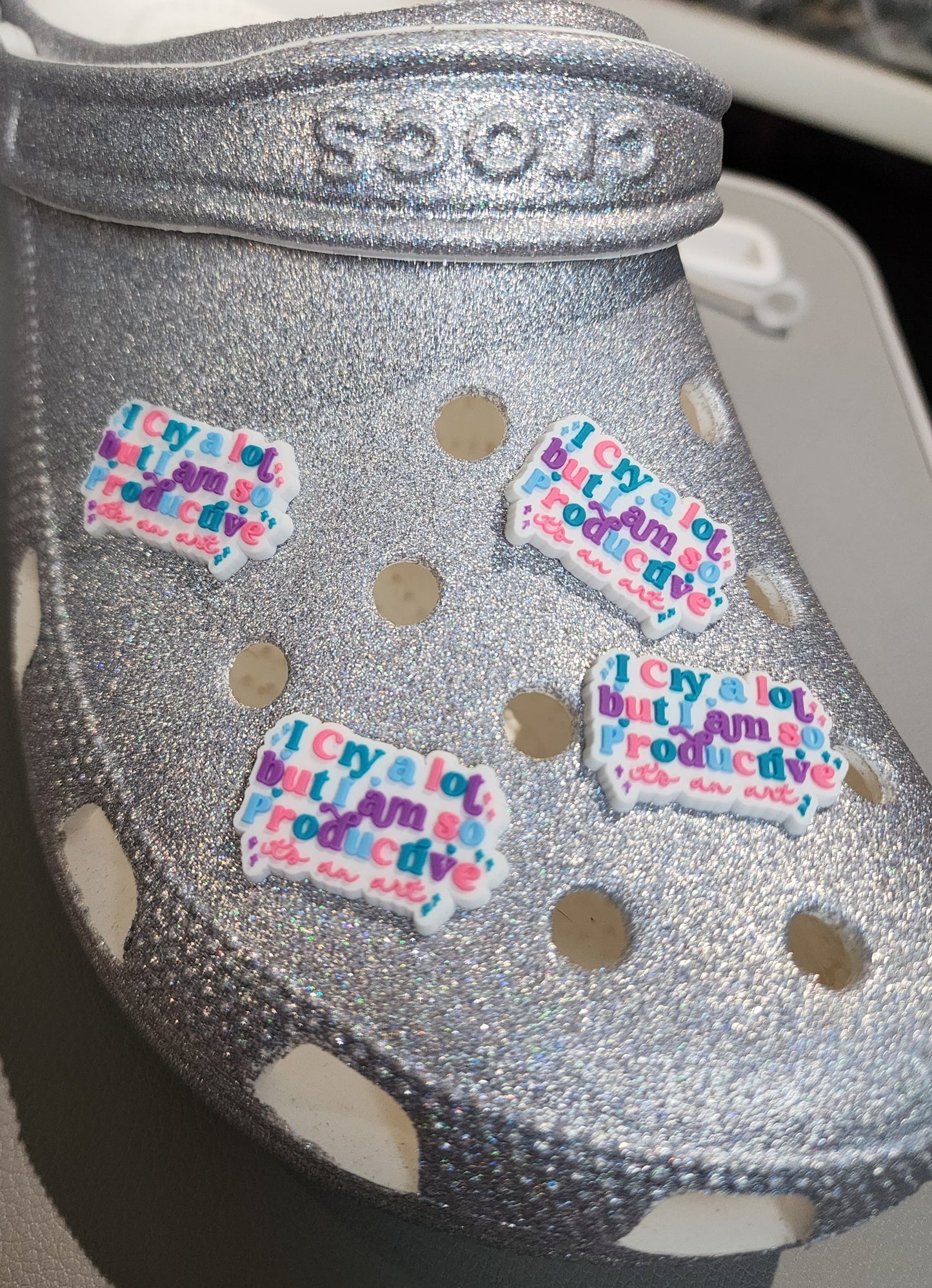 I Cry A lot But I am So Productive It's an Art Shoe Charm