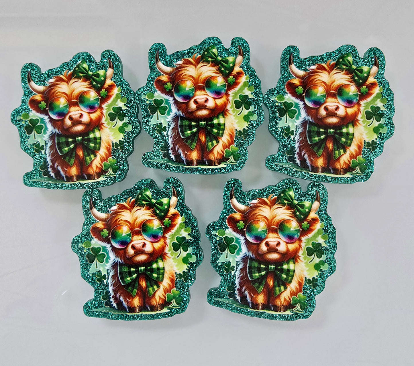 Glitter Flatback- Lucky Cow