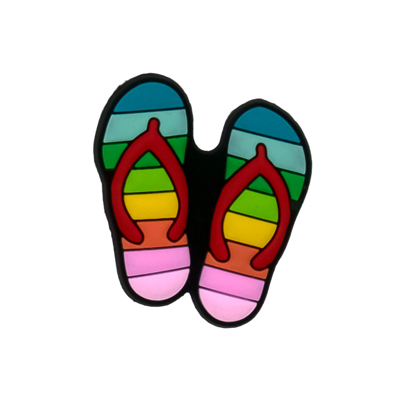 Rainbow Flip Flops Croc Charm