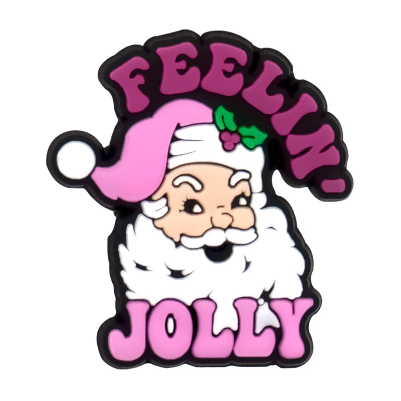 Feelin' Jolly Pink Cristmas Collection Straw Topper