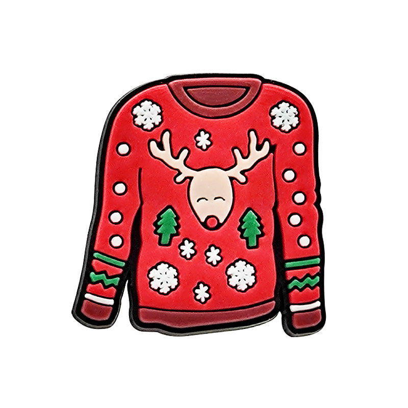 Red Reindeer Christmas Sweater Straw Topper