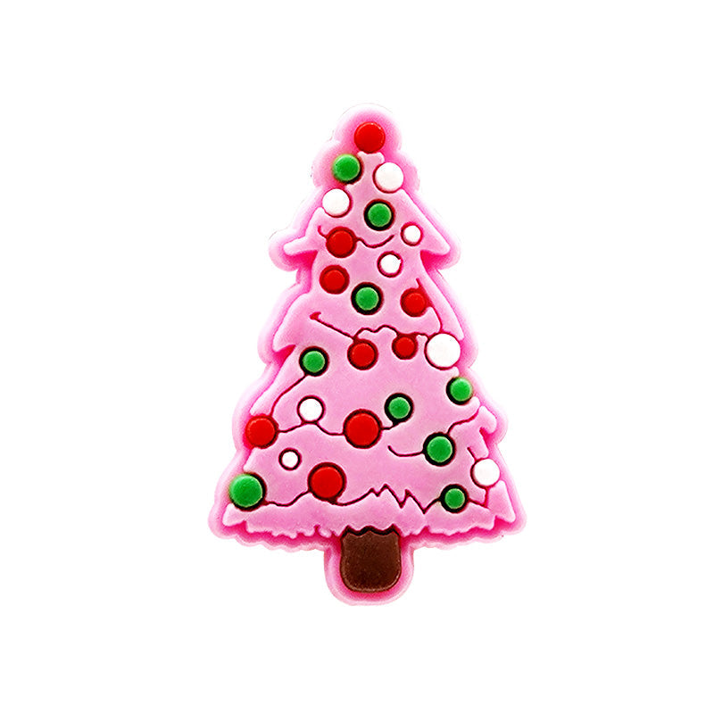 Pink Christmas Tree Shoe Charm