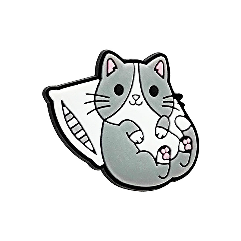 Grey Cat With Pillow Shoe Charm
