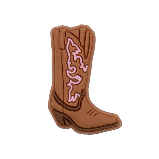 Brown and Pink Cowboy Boot Shoe Charm