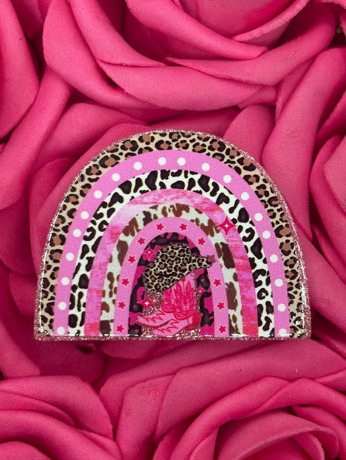 Acrylic Bogg Bag Charms - Leopard Print Rainbow