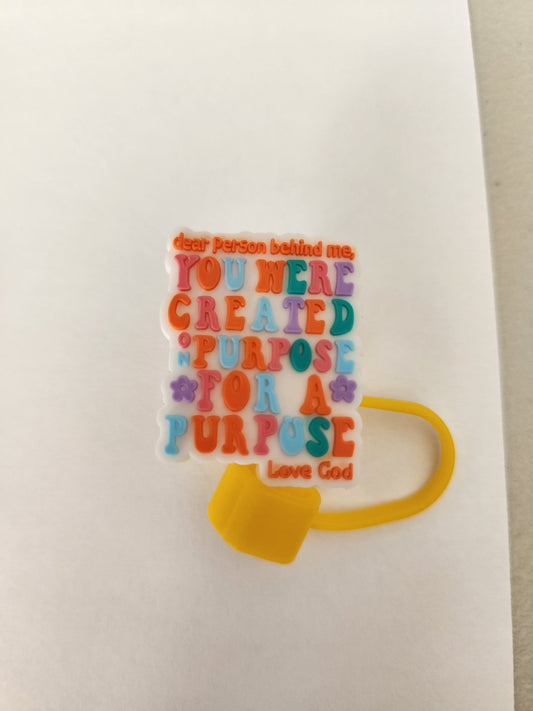 Motivational Quotes Straw Toppers Purpose