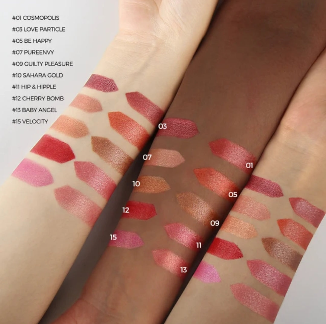 🫦 #12 🍒 Cherry Bomb Metallic Glam Shimmer Lipstick 🫦