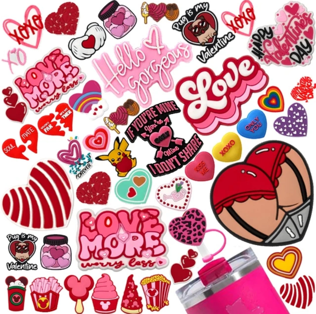 Hello Gorgeous Pink Straw Topper - Stylish Valentine's Day Drink Accessory