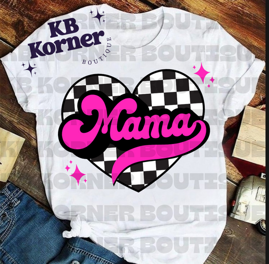 Graphic Tee-Checkered Hot Pink Mama