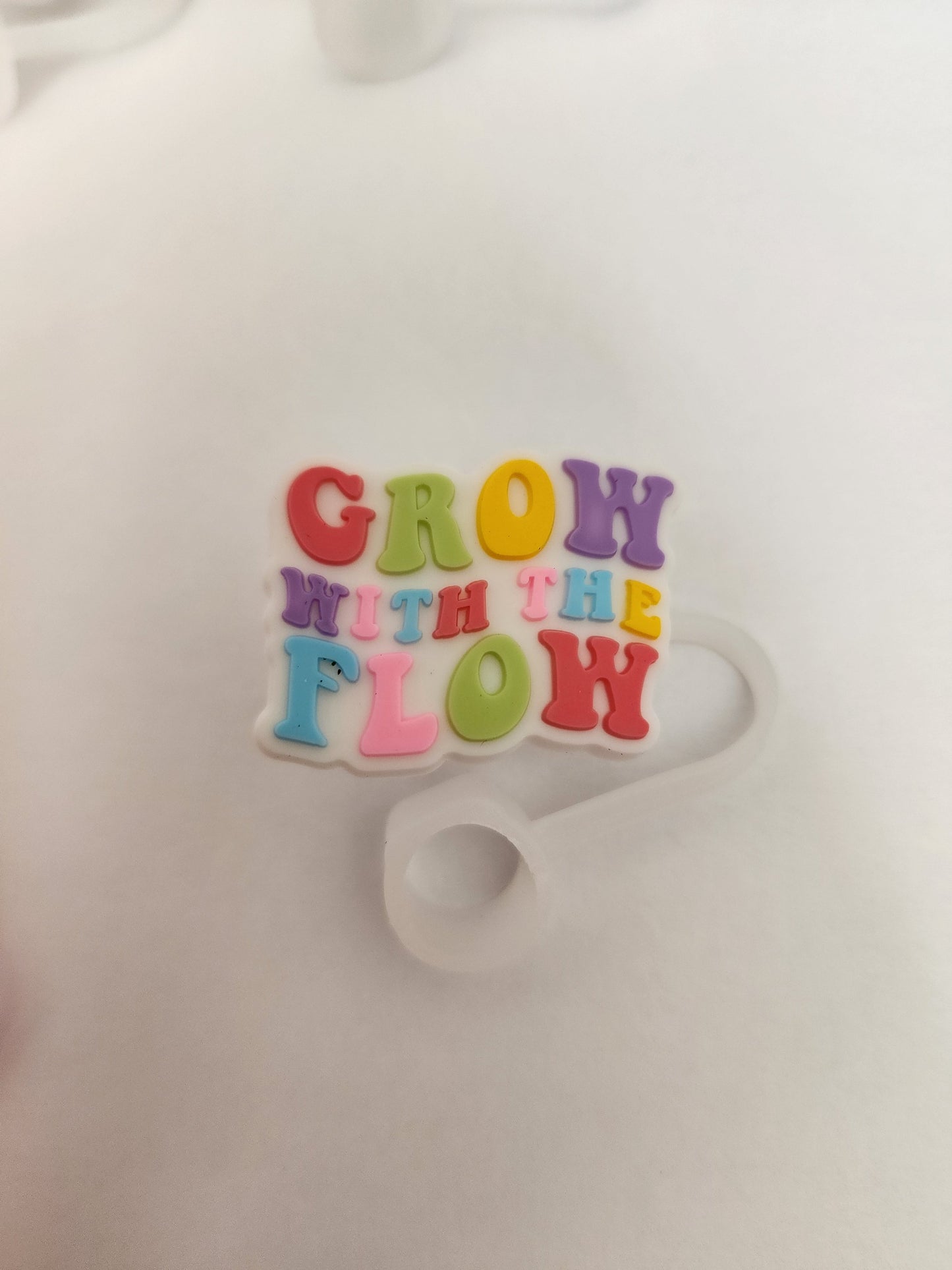 Motivational Quotes Straw Toppers Grow With The Flow