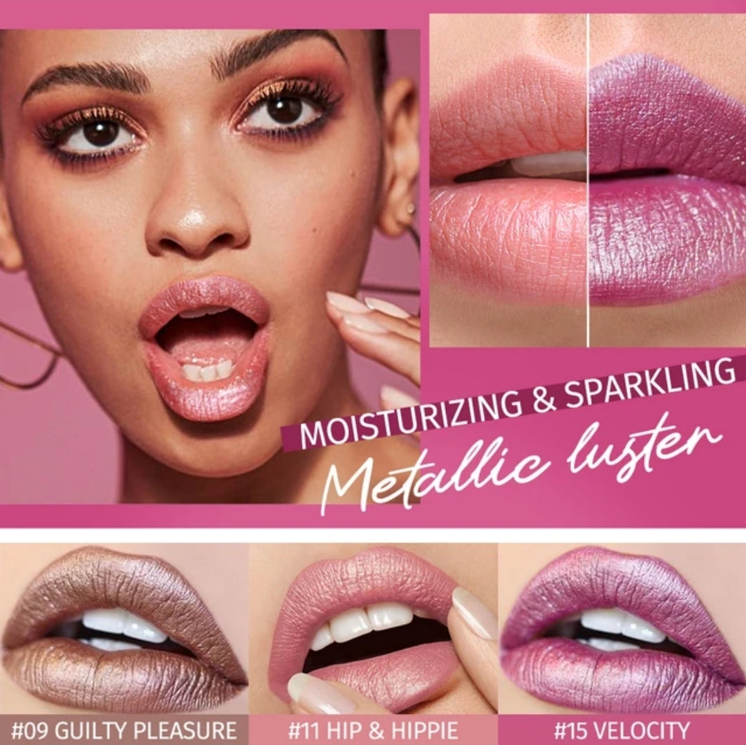 🫦 #12 🍒 Cherry Bomb Metallic Glam Shimmer Lipstick 🫦