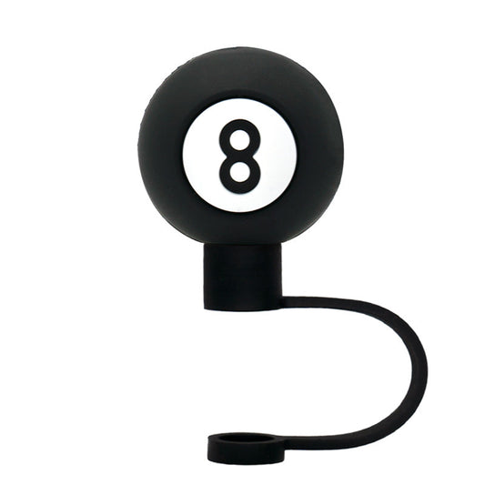 3D Straw Toppers- 8 Ball